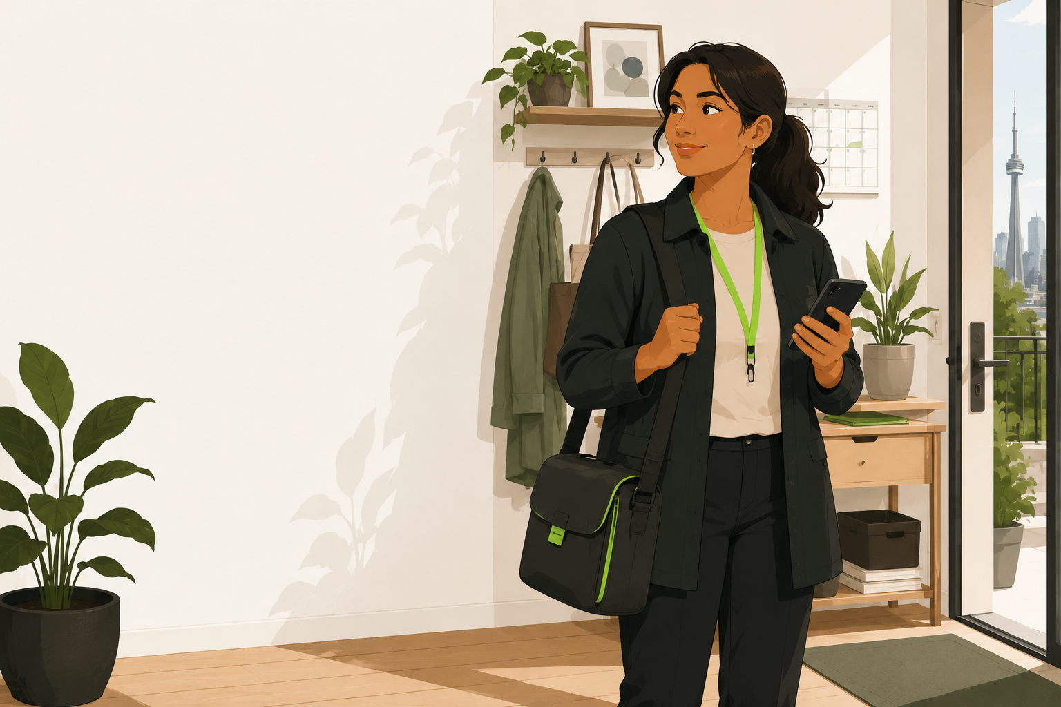 A professional caregiver preparing for flexible work
